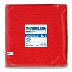 Utěrka &quot;MicroCLEAN&quot;, červená, univerzální, 10 ks, 32 x 32 cm, BONUS B326