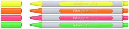 Zvýrazňovač "Shine-Up", 4 barvy, sada, 1-4 mm, trojhranné, SCHNEIDER 112094