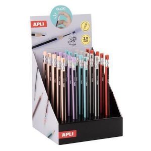 Mechanická tužka, displej/25 ks, různé barvy, 2 mm, s ořezávátkem, APLI 20272