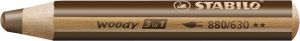 STABILO Pastelka, vodovka &amp; voskovka v jednom - woody 3 in 1 - hnědá