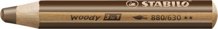 STABILO Pastelka, vodovka & voskovka v jednom - woody 3 in 1 - hnědá