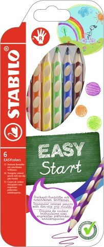 STABILO Ergonomické pastelky pro praváky - EASYcolors - 6 ks sada - 6 různých barev