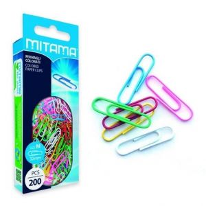 Kancelářské sponky, 32 mm, mix barev, MITAMA 61312