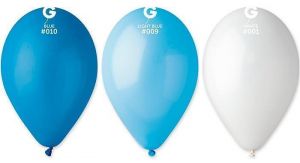 Balónek, modrá/světle modrá/bílá, 26 cm, 10 ks/balení, 10200009-KEK