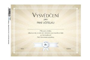 Vysvědčení pro paní učitelku