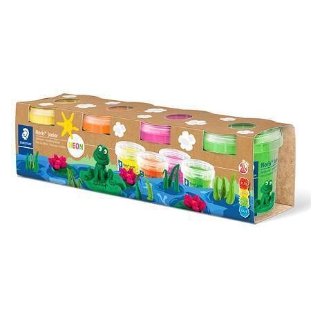 Modelína "Noris junior 813", 4 různé neonové barvy, sada, STAEDTLER 813F SLE PE