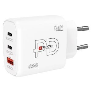 Nabíjecí adaptér, bílá, 1x USB-A / 2x USB-C PD, 65W, GaN, SKROSS SKCH001065WPDEUCN