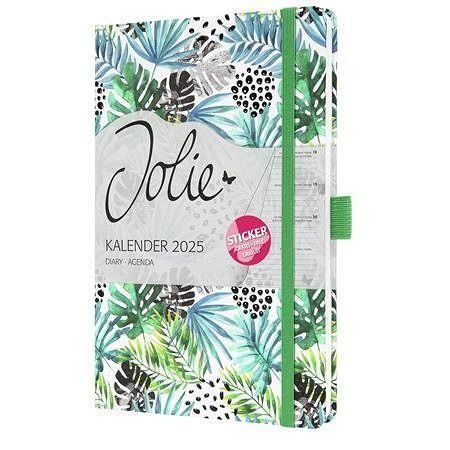 Diář "Jolie", Green Jungle Fever, A5, týdenní, 2025, tvrdé desky, SIGEL J5355