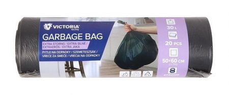 Pytle na odpadky, 30 l, 20 ks, extra silné, VICTORIA FACILITY