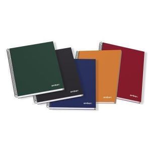 Spirálový sešit &quot;Ideas&quot;, mix barev, A4, čtverečkovaný, 150 listů, tvrdé desky, AMBAR 10020