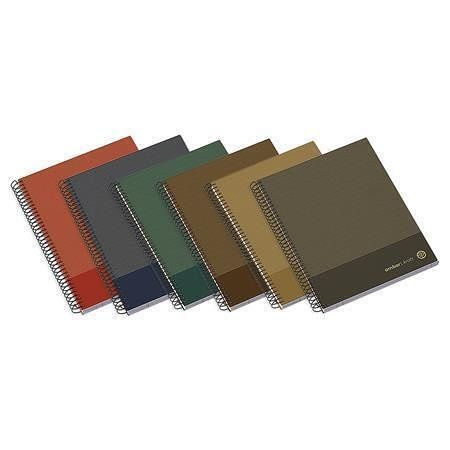 Spirálový sešit "Kraft", mix barev, A5, čtverečkovaný, 100 listů, tvrdé desky, AMBAR 10030