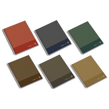 Spirálový sešit "Kraft", mix barev, A4, čtverečkovaný, 100 listů, tvrdé desky, AMBAR 10030