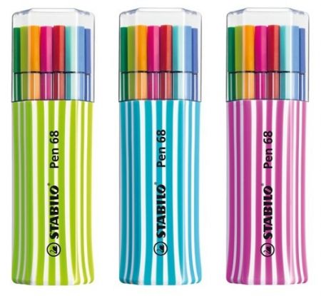 STABILO Prémiový vláknový fix - Pen 68 - 15 ks Single-Pack - 15 různých barev