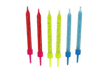 Svíčka dortová 12ks + 12 glitr