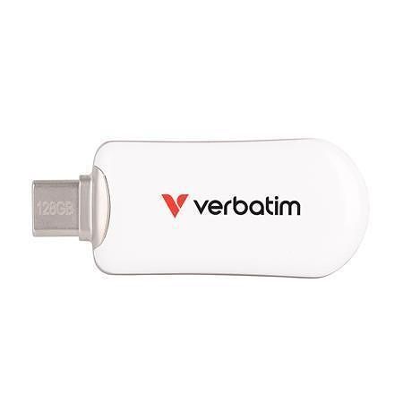 USB flash disk "Plectra", bílá, 128 GB, USB-C 3.2 Gen1, VERBATIM 30229
