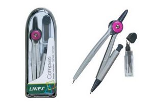 LINEX školní kružítko/mikrotuha růžové