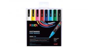 Akrylový popisovač &quot;Posca PC-3M&quot;, 8 různých barev, sada, 0,9-1,3 mm, UNI 2UPC3M8DB
