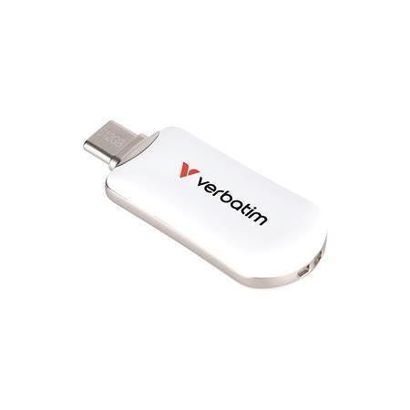 USB flash disk "Plectra", bílá, 512 GB, USB-C 3.2 Gen1, VERBATIM 30231