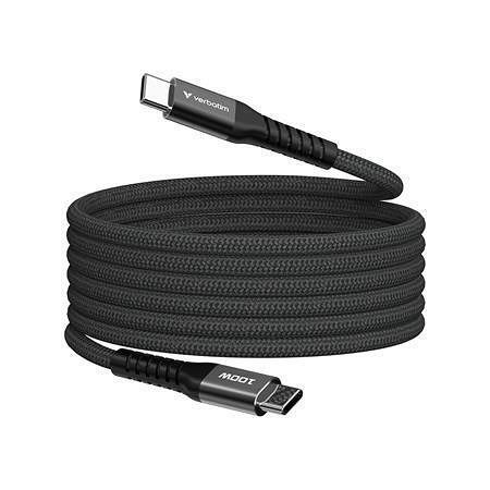 USB kabel, černá, USB-C / USB-C, 1,2 m, 100W, magnetický, VERBATIM 31863