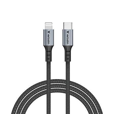 USB kabel, černá, USB-C / Lightning (Apple), 1,2 m, 60W, VERBATIM 31844