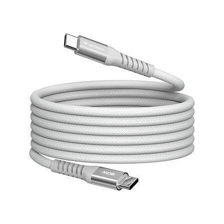 USB kabel, šedá, USB-C / USB-C, 1,2 m, 60W, magnetický, VERBATIM 31850