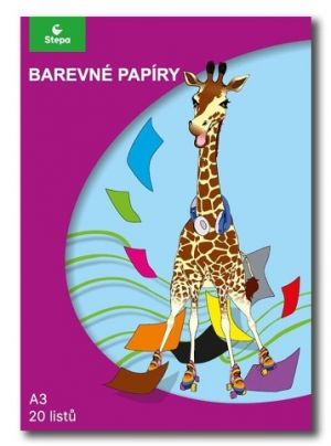 Barevný papír A3/20/80g, 20listů, STEPA