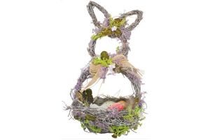 Košík proutěný s levandulí tvar zajíc 36cm