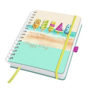 Spirálový sešit "Jolie", Summer Breeze, 168 x 215 mm, tečkovaný, 120 listů, tvrdé desky, S