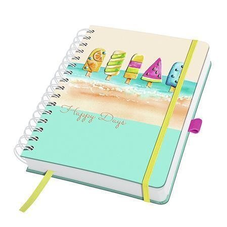 Spirálový sešit "Jolie", Summer Breeze, 168 x 215 mm, tečkovaný, 120 listů, tvrdé desky, S