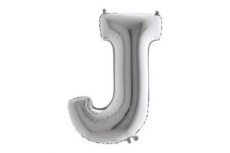Balonek foliové písmeno J stříbrné 102cm 40"