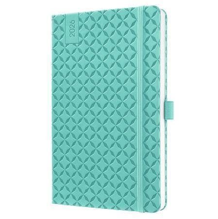 Diář &quot;Jolie&quot;, zelená aqua, A5, týdenní, 2026, tvrdé desky, SIGEL J6103