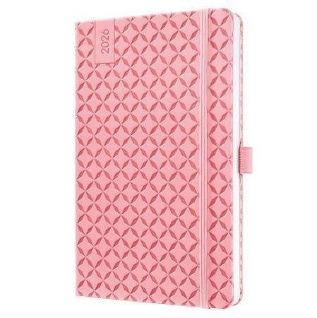 Diář "Jolie", růžová, A5, týdenní, 2026, tvrdé desky, SIGEL J6111