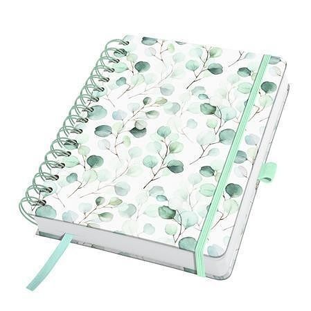 Spirálový sešit &quot;Jolie&quot;, Eucalyptus Day, 168 x 215 mm, čistý, 120 listů, tvrdé desky, SIGE