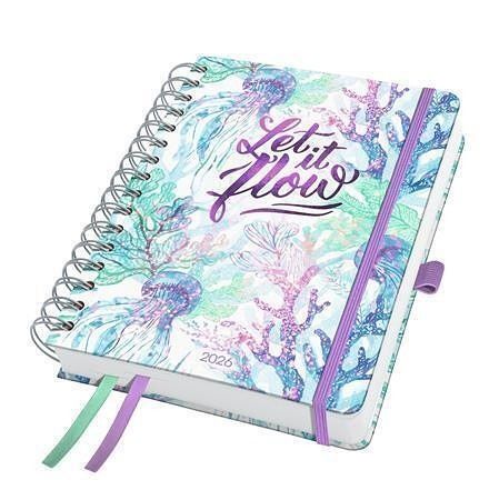 Spirálový diář "Jolie", Let it flow, A5, týdenní, 2026, tvrdé desky, SIGEL J6604