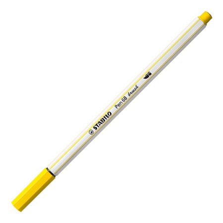 STABILO Prémiový vláknový fix s flexibilním štětcovým hrotem - Pen 68 brush - žlutá