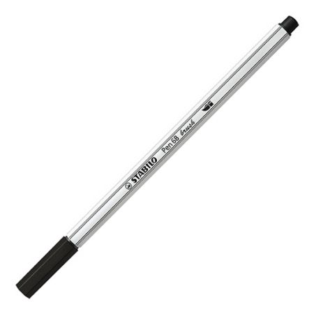 STABILO Prémiový vláknový fix s flexibilním štětcovým hrotem - Pen 68 brush - černá