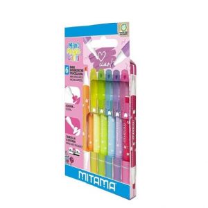 Zvýrazňovače sada &quot;Magic Colors&quot;, dvojitý hrot, vymazatelné, 6ks, MITAMA 62573