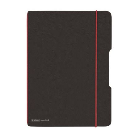 Sešit my.book flex A4/40 čtvereček, kožený, černý (Herlitz)