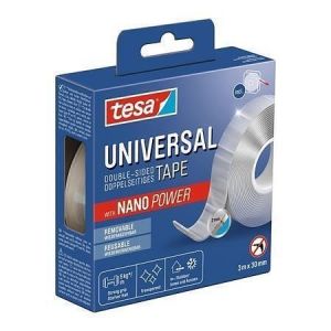Lepicí páska "Universal Nanotape", transparentní, oboustranná, snímatelná, 30 mm x 3 m, TE