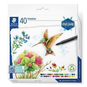Fineliner "Triplus 334 Design Journey", 40 barev, sada, 0,3 mm, STAEDTLER 334 C40-C