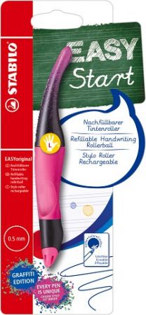 STABILO Ergonomický roller pro leváky - EASYoriginal Graffiti Edition růžová - vč. bombičk