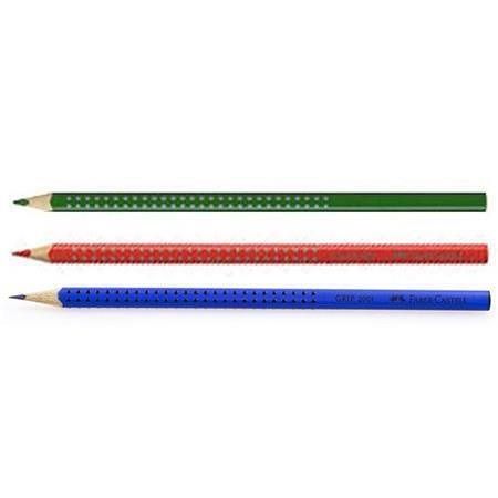 Barevná pastelka "Grip 2001", 3 různé barvy, sada, trojhranná, FABER-CASTELL 263231