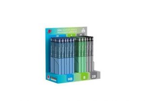 Grafitová tužka "Ježek", displej/184 ks, tmavé pastelové barvy, HB, B, 2B, trojhranná, ICO