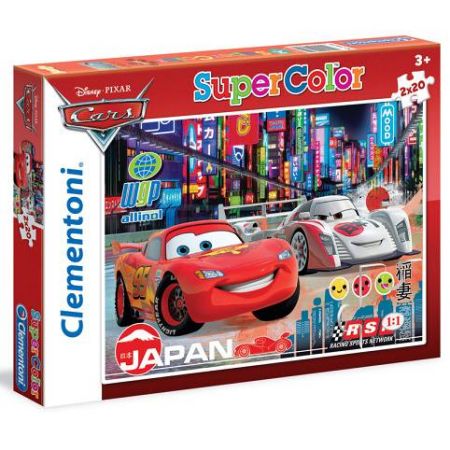 Puzzle Supercolor Auta 2x20 dílků