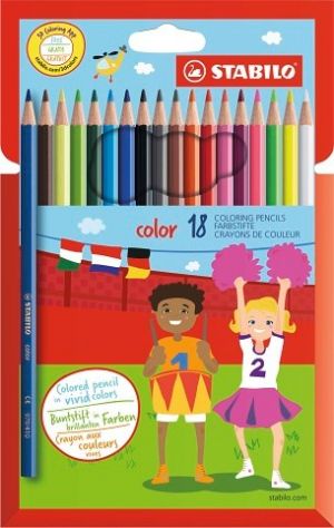 STABILO Pastelky - color - 18 ks sada - 18 různých barev vč. 3 neonových barev