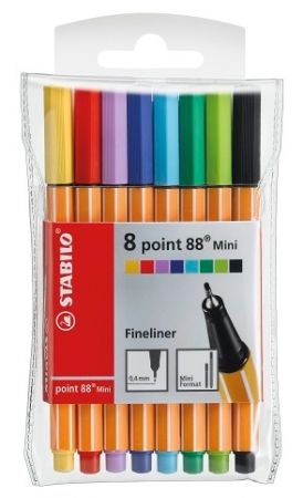 STABILO Jemný liner - point 88 Mini - 8 ks sada - 8 různých barev