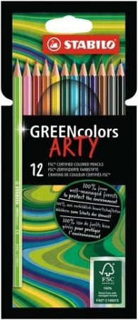 STABILO Pastelky šetrné k životnímu prostředí - GREENcolors - ARTY - 12 ks sada - 12 různý