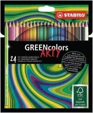 STABILO Pastelky šetrné k životnímu prostředí - GREENcolors - ARTY - 24 ks sada - 24 různý