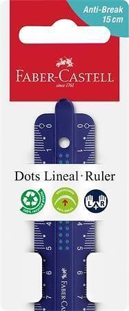 Pravítko "Dots", různé barvy, 15 cm, plast, nerozbitné, FABER-CASTELL 172115