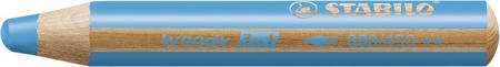 STABILO Pastelka, vodovka &amp; voskovka v jednom - woody 3 in 1 - azurová modř